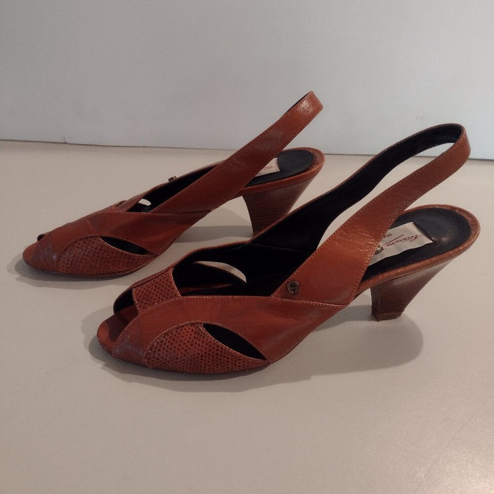 Brown Etenne Aigner Open Toe Shoes